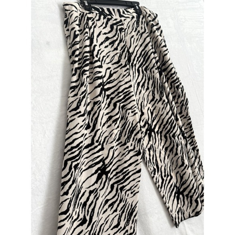 NWT New Look Zebra Print Wide Leg Cropped‎ Pants  Wide Leg Women's Size UK 16